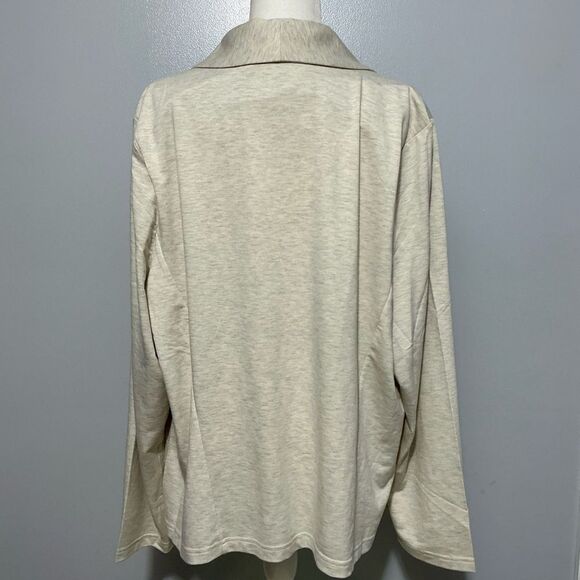 Tart Collections Heathered Oatmeal Front Shawl Collar Jacket Size 4X - Picture 3 of 6